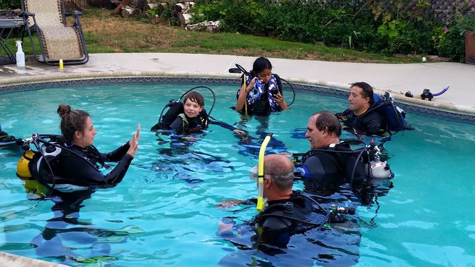 Pool sessions are part of our basic open water certification course